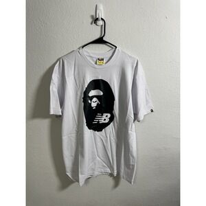 BAPE x New Balance Ape Head T-shirt White | A Bathing‎ Ape Ivory NEW Size XL